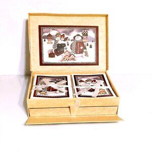 Christmas Stationery Snowman Family Keepsake Box Laurie Korsgaden Notecards
